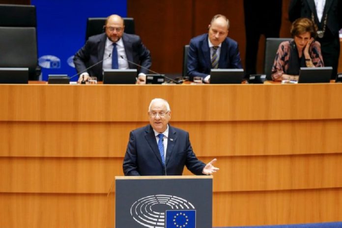 Reuven Rivlin elnök az Európa Parlamentben
