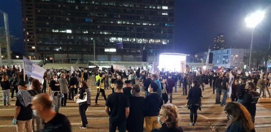tüntetés Tel-Avivban