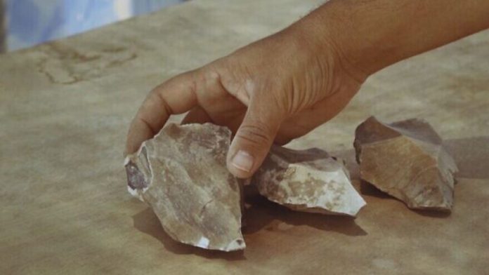 Százezer éves kövek - fotó: Izraeli Régészeti Hatóság